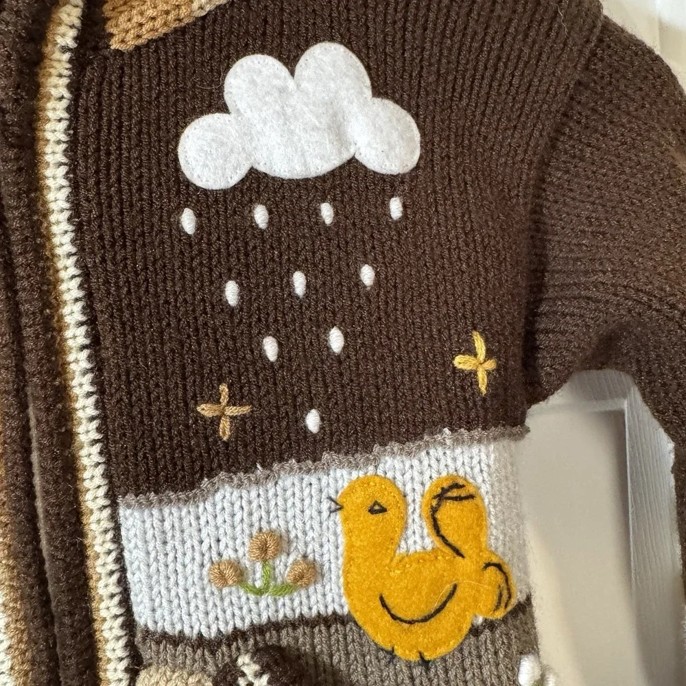 Peruvian handmade‎ kids alpaca zip up jacket no size